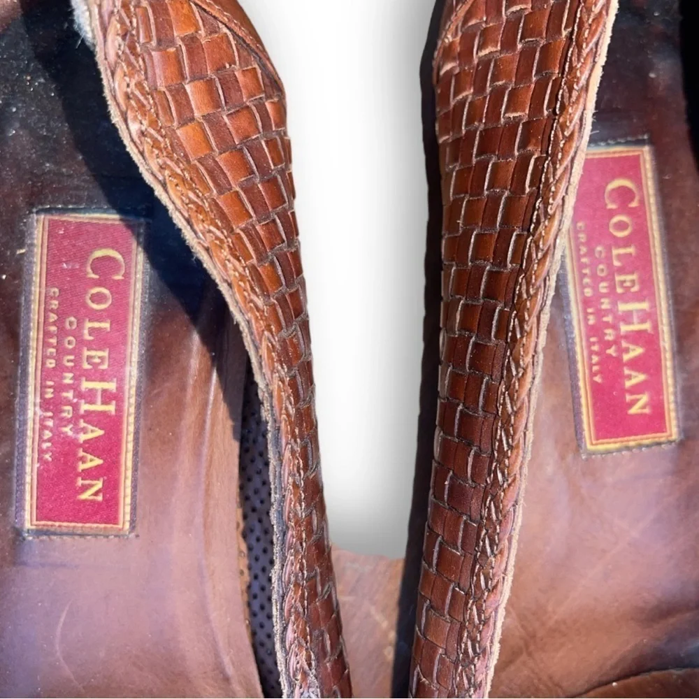 🧵 Bragano by Cole Haan Woven Leather Loafers‎ 👞 Tassel Slip-Ons | Size 10.5